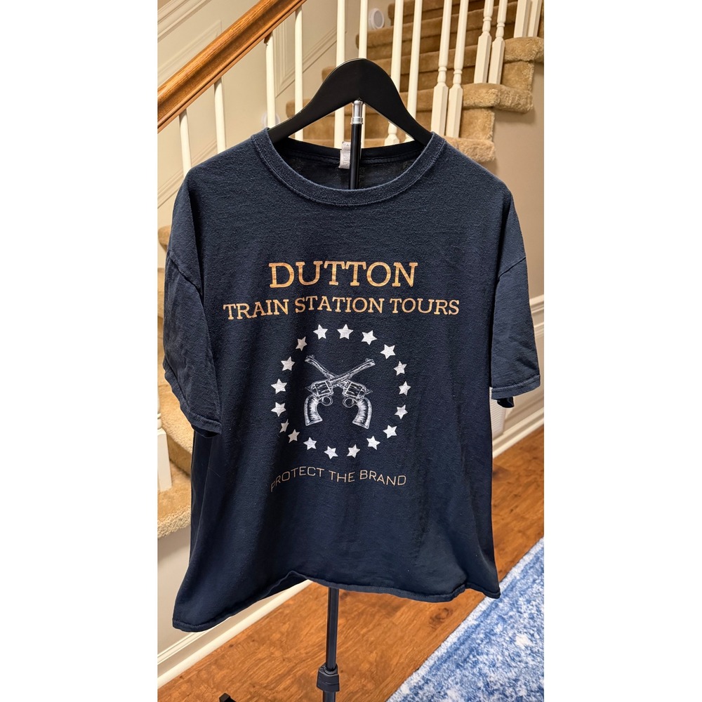 Yellowstone Dutton Train Station Tours Shirt XL Black Protect The Brand Graphic